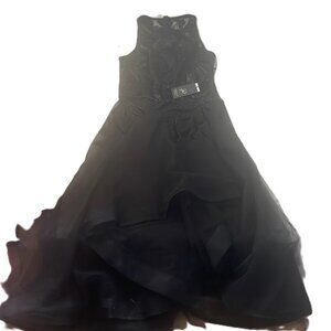 Adrianna Papell Halter velvet tullle dress sz 4